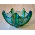 Czech Venetian Murano Green Art Glass Bowl - Large 13 cms x 20 cms approx