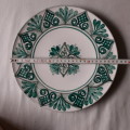 SA Ceramics - Handmade in RSA - Hand painted Green plate  27cms