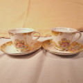 Two duos - Royal Standard Cups and saucers Woodland Design - deco