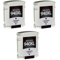 Compatible HP 940XL Black Ink Cartridge 3-Pack C4906AE