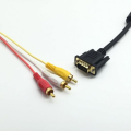 KT&amp;SA VGA to 3 RCA Cable 15 pin Analog PC TV Video Cable