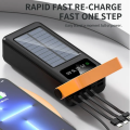 60000mAh Solar Rechargeable Power Bank With LED - White