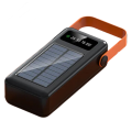 60000mAh Solar Rechargeable Power Bank With LED - Black