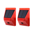 2 Piece Solar Strobe Alarm Motion Detector with Remote Control Siren