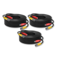 CCTV Camera Cable 20m Power &amp; Video Ready Plug and Play SET Of 3
