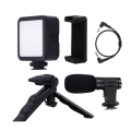 Vlogging Kit with Tripod LED Video Light &amp; Phone Holder Q-ZJ09