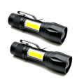 2 Pack Mini Torch with Zoom Function - USB Rechargeable