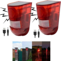 2 Pieces Solar Alarm Outdoor PIR Motion Sensor Lamp