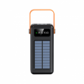 50000mAh Fast Charging Portable LED Solar Power Bank With Built-in 4 Cables - Black