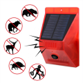 2 Piece Solar Strobe Alarm Motion Detector with Remote Control Siren