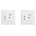 JB Luxx 16A Double Wall Socket with 2 USB Slots (4x4) - Set of 2
