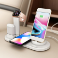 Multi-Functional QI Fast wireless and Wire charging dock station - White