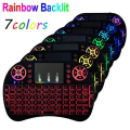RGB Mini keyboard 7Colors Backlit Wireless Keyboard W/Touchpad