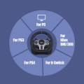 Gaming Steering Wheel with 3 Pedals and Gear Shifter PXN-V9