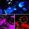 Car Interior Footwell RGB LED Atmosphere Light Strip 9 LED With Remote