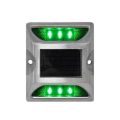 Square Solar Spike Night Warning Strobe Lights - Green