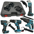 4 Piece Wireless Power Tool Set 2 Battery Packs With Gloves &amp; Tape Measure