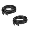 Set of 2 3m DC Black Power Extension Cable