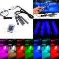 Car Interior Footwell RGB LED Atmosphere Light Strip 9 LED With Remote