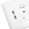 Set Of 8 Double Wall Sockets 1 x 3 &amp; 1 x 2 Point With 2 USB ports - White