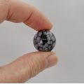 Obsidian, Snowflake Polished Sphere 1.5cm - Capricorn, Virgo Root Chakra, Third Eye Chakra Black,