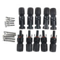 Excellway 5 Pairs PV Solar Panel Cable MC4 Connectors Male & Female Waterproof IP67 for Photovolta