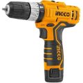 Ingco - Lithium-Ion Impact Drill (12V), 2 x Li-Ion Battery Pack and Charger