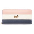 The Roberto - Double Zipper Mobile Phone Purse - Pink white navy
