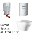 Wall Hung Toilet Set - Alessandro with Grohe Cistern & Flush Plate