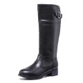 TTP Knee High Boot with Buckle Decor and Elasticated Back Shaft XB8229
