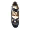 TTP Ladies Block Heel Courts Velcro Strap with Cut Out Detailed Vamp