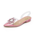 TTP - Ladies Clear Fashion Slingback Flat with Decor JSF25