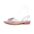 TTP - Ladies Clear Fashion Slingback Flat with Decor JSF25