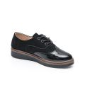 TTP Ladies Lace-Up Brogue with Patent Shoe Toe XB303