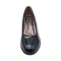 TTP Women Black Wedge Patent PU Slip on Loafers XB3701-1