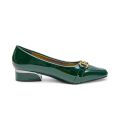 TTP Low Block Heel Patent PU Courts with Link Decor JSF60