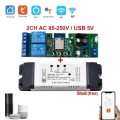 Smart 2Ch Relay Switch 10A + Shell | RF433Mhz + BT | DC or AC In |  WiFi Tuya Smart Life