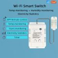 Smart Temperature & Humidity Switch 16A | Energy Monitor + 433Mhz | WiFi Tuya Smart Life