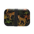 Haus Republik - Bamboo Lunchbox with Silicone Band -Dark Cheetah Design