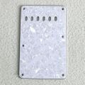 White Pearloid Guitar Tremolo Cavity Cover with 6 Individual String Holes