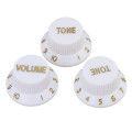 White Strat style replacement knobs - 1 Volume, 2 tone