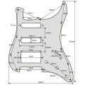 H/S/S/ White 3ply Strat Style Pickguard