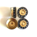 Black and Gold Gibson speed dial style replacement knob - single