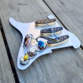 Prewired Pickguard Loaded with Alnico 5 Single Coil Pickups - Red Tort