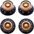 Black/Gold Gibson Top Hat style replacement knob - SINGLE