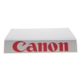 Canon shop display stand for camera white with the red Canon logo fits your camera