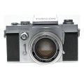 Topcon RE Super SLR 1.8/58 fast topcor portrait lens clean camera