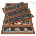 Set of 8 hand painted magic lantern slides film story displayed