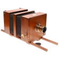 Watson and Sons half plate vintage wood bellows rail camera