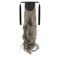 Tie-On Wavy Ponytail 55cm With Ribbons & Clip - M8-613 Golden Light Blonde Mix